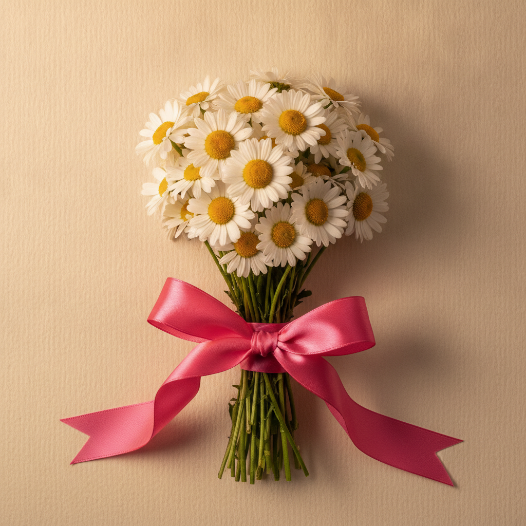 White daisies tied with a too-pink ribbon — The Debutante