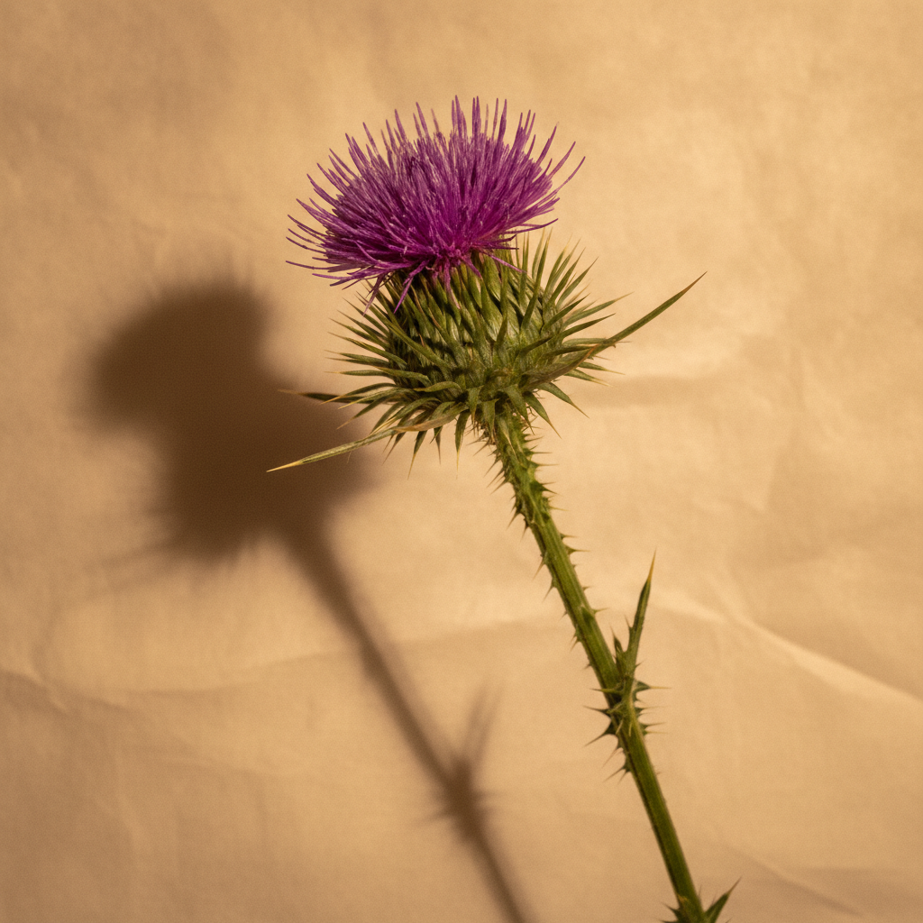 A defiant purple thistle — The Defiant